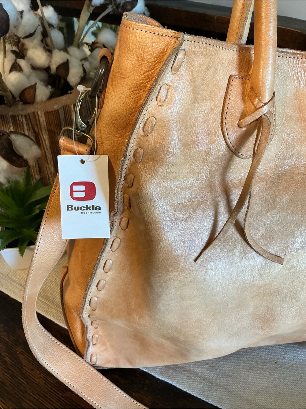 Bed Stu Tan Leather Tote Bag - Picture 6 of 16